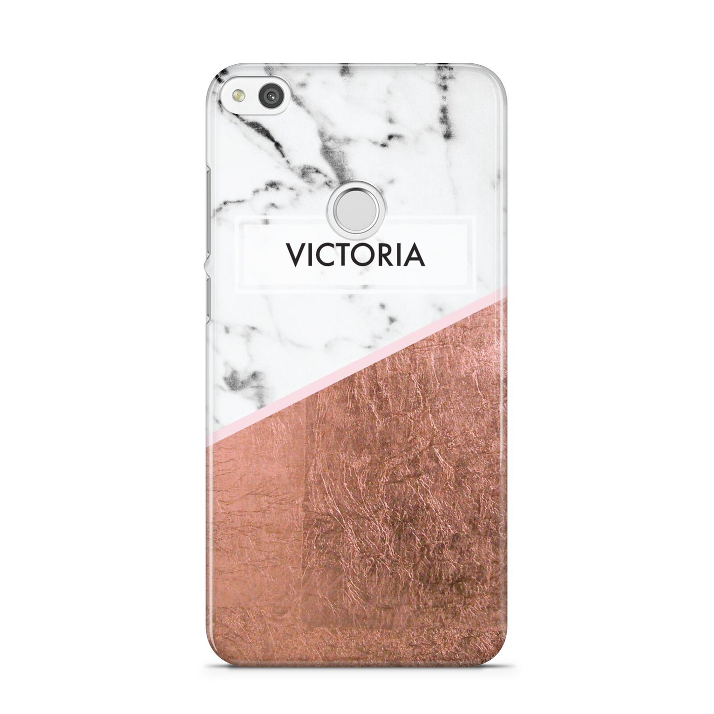 Personalised Marble Rose Gold Name Initials Huawei P8 Lite Case