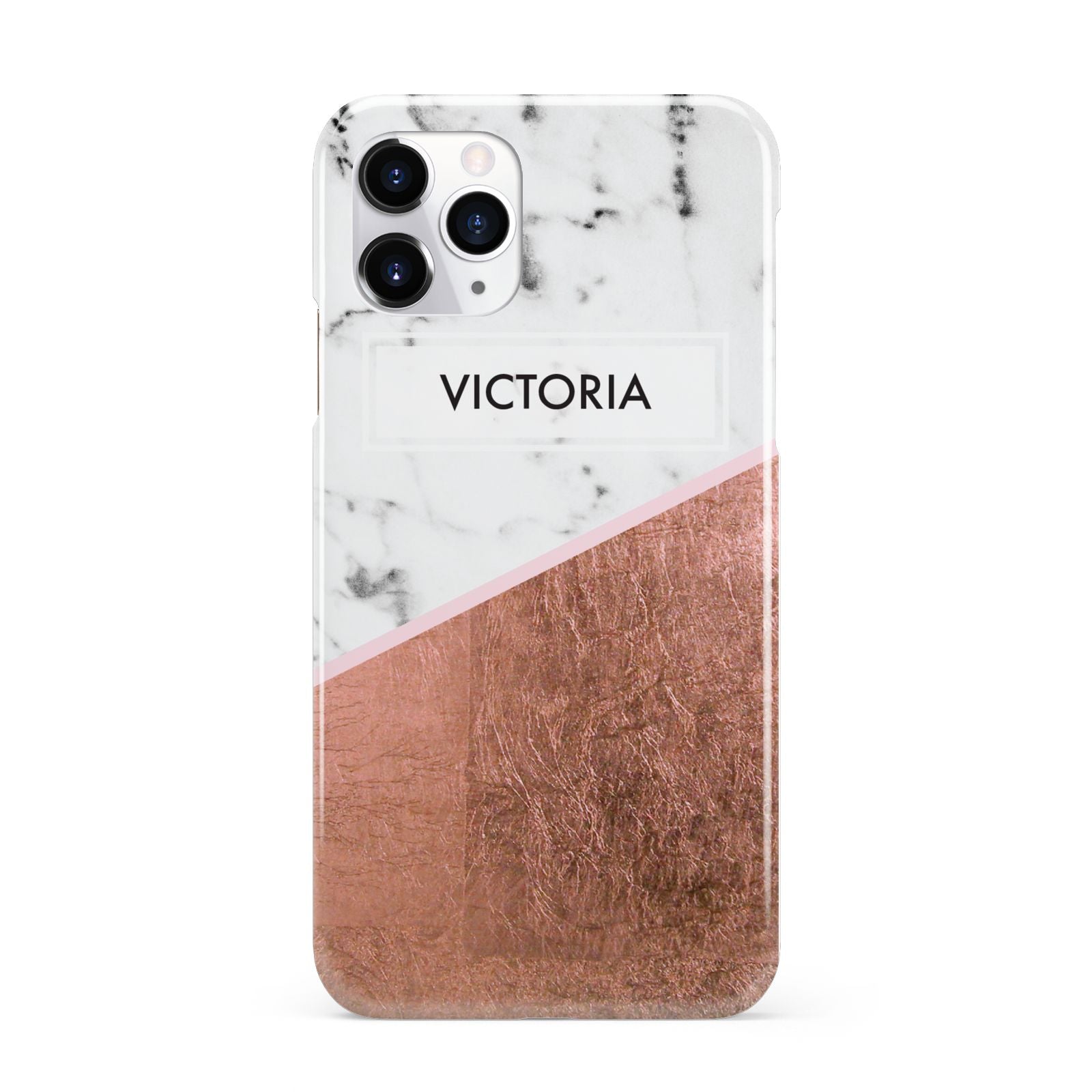 Personalised Marble Rose Gold Name Initials iPhone 11 Pro 3D Snap Case