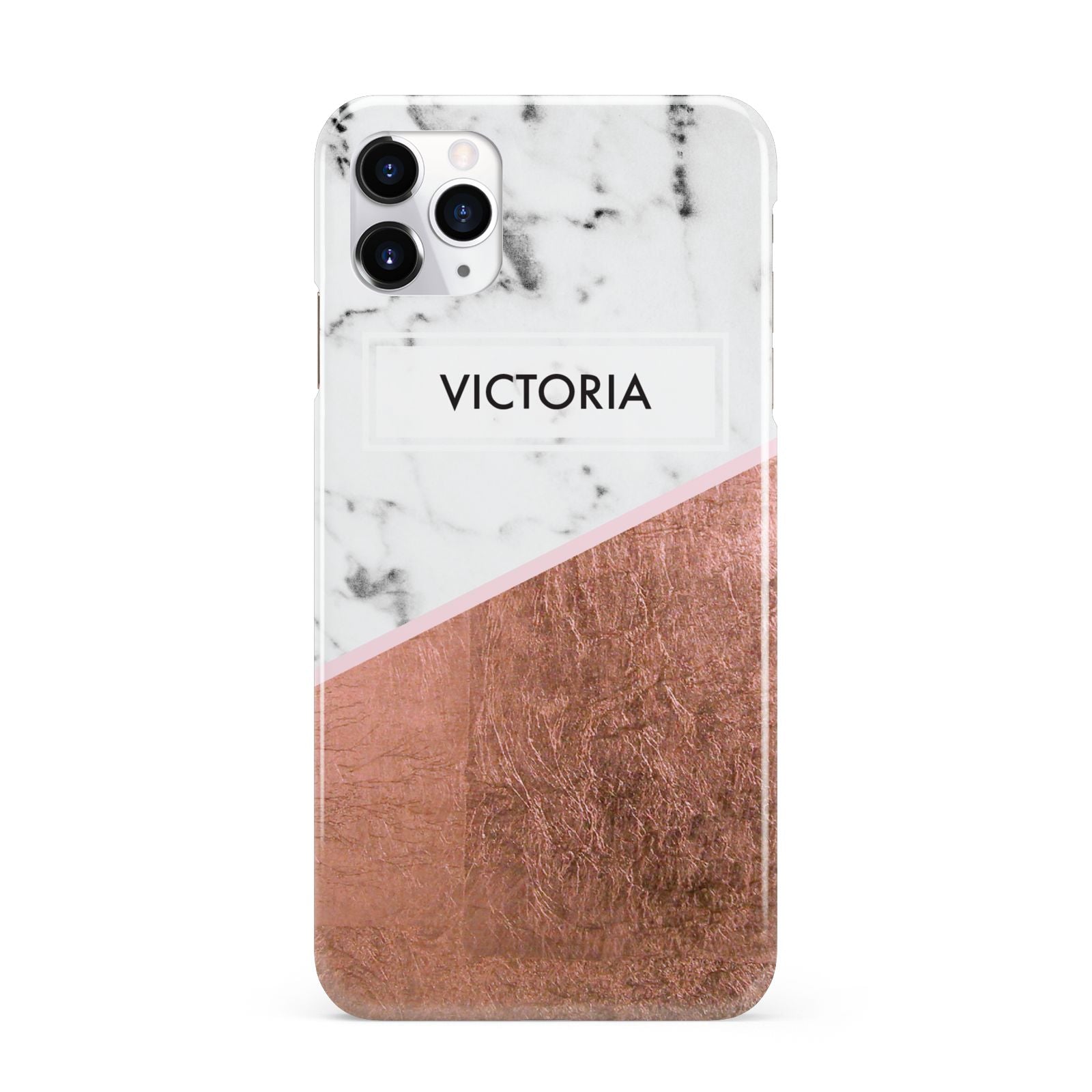 Personalised Marble Rose Gold Name Initials iPhone 11 Pro Max 3D Snap Case