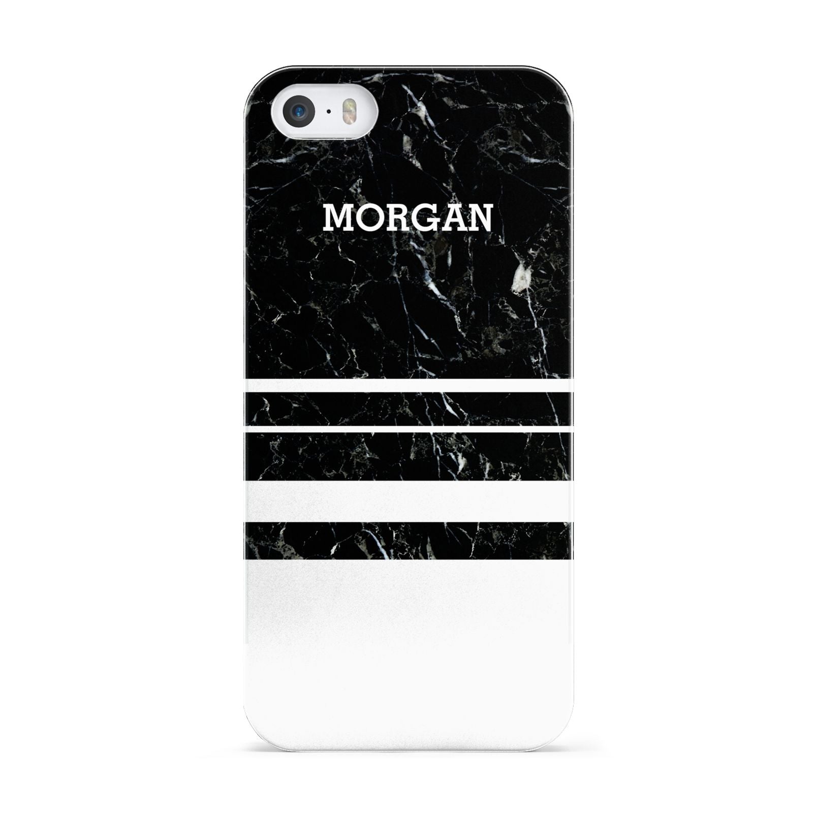 Personalised Marble Stripes Name Initials Apple iPhone 5 Case