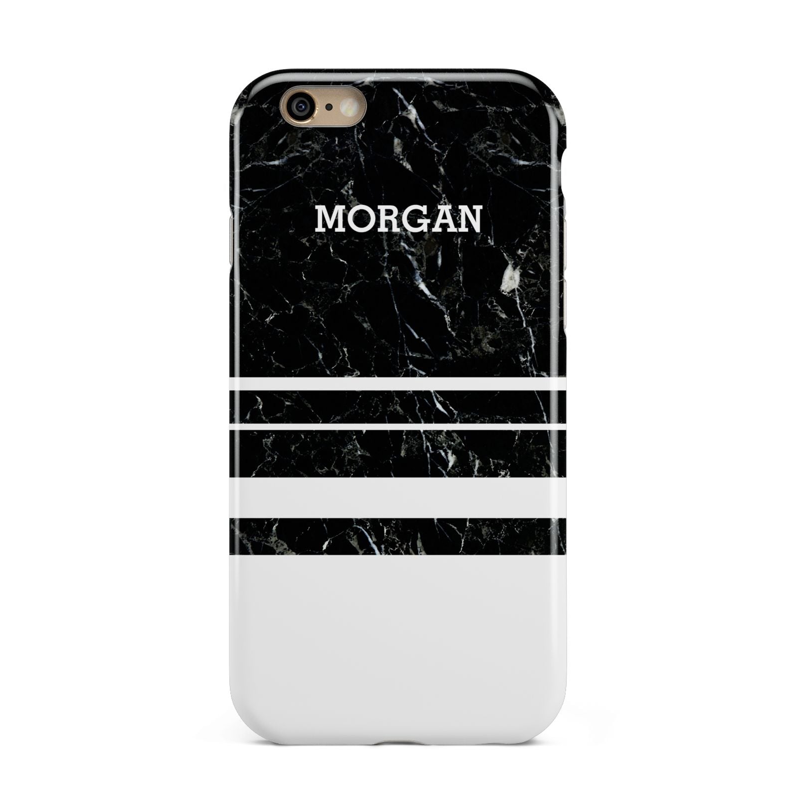 Personalised Marble Stripes Name Initials Apple iPhone 6 3D Tough Case