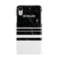 Personalised Marble Stripes Name Initials Apple iPhone XR White 3D Snap Case