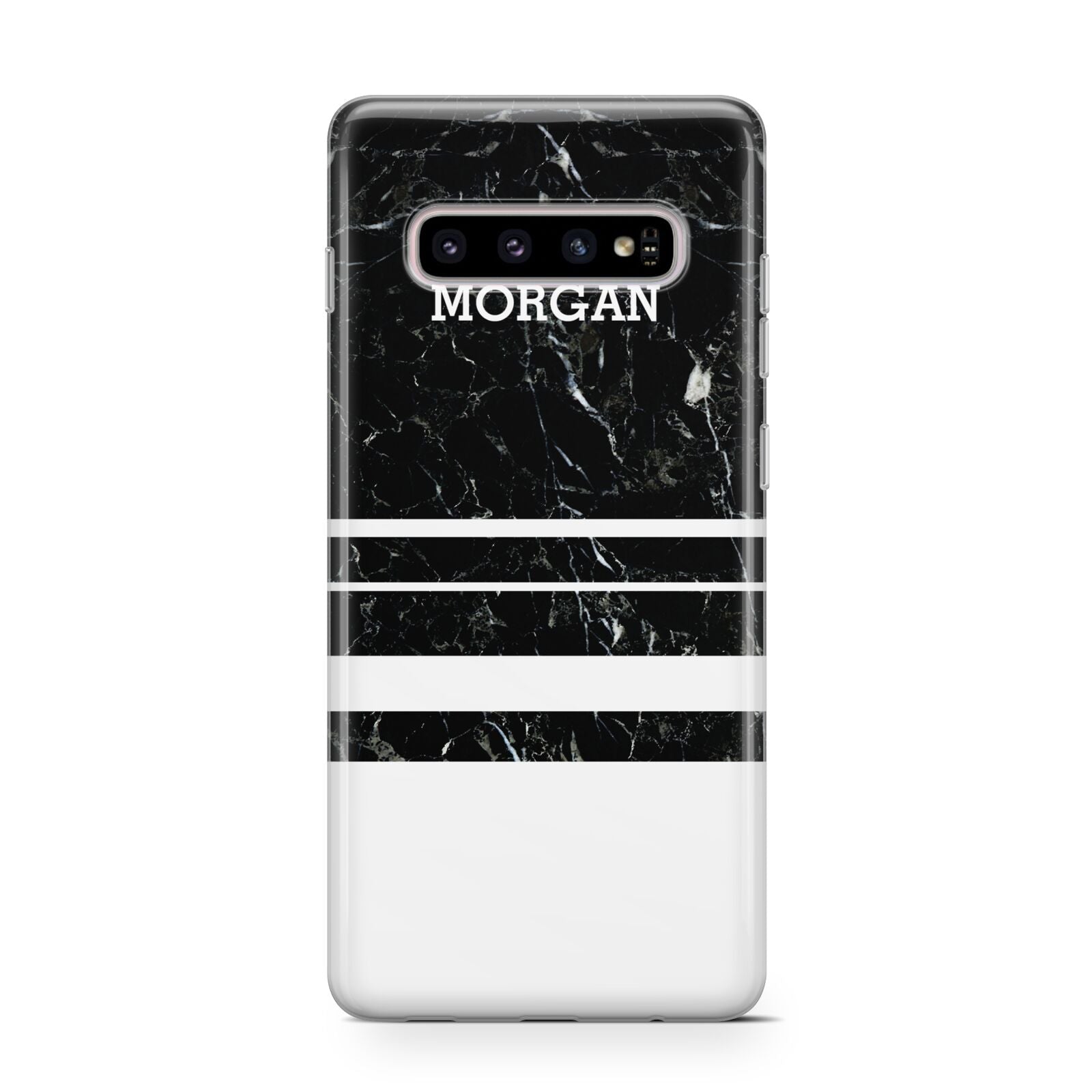 Personalised Marble Stripes Name Initials Protective Samsung Galaxy Case
