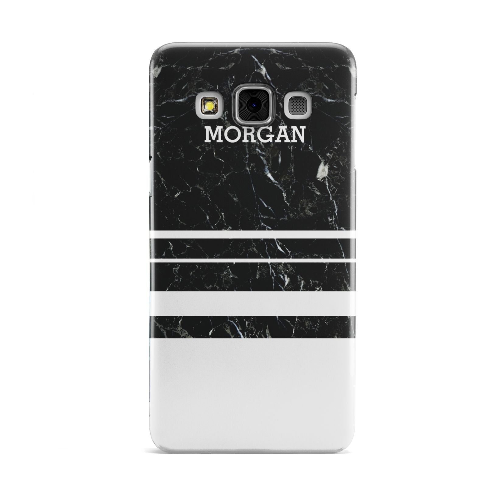 Personalised Marble Stripes Name Initials Samsung Galaxy A3 Case
