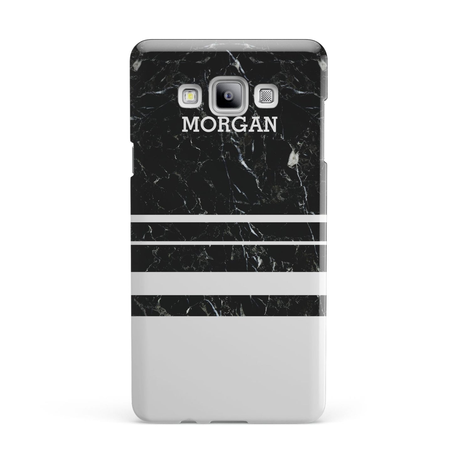 Personalised Marble Stripes Name Initials Samsung Galaxy A7 2015 Case