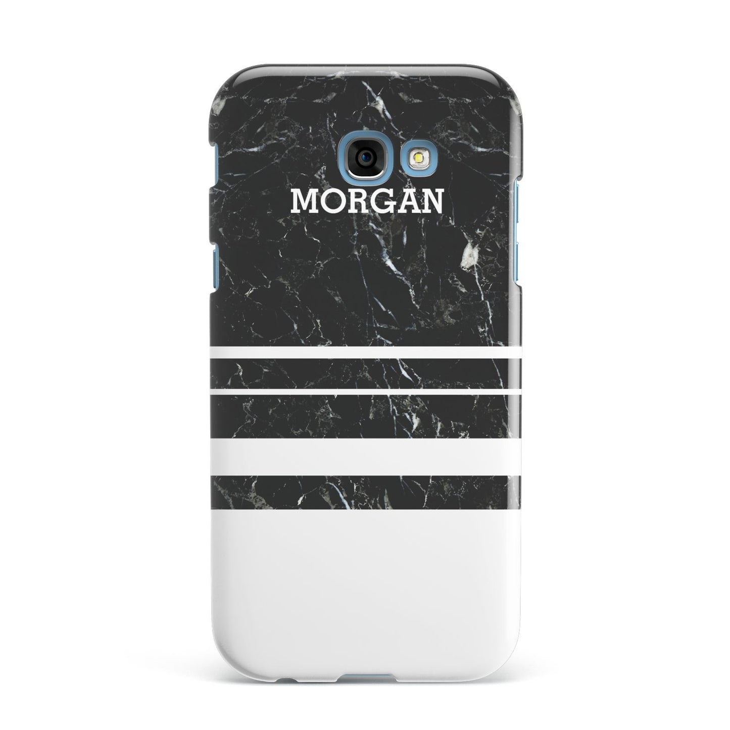 Personalised Marble Stripes Name Initials Samsung Galaxy A7 2017 Case