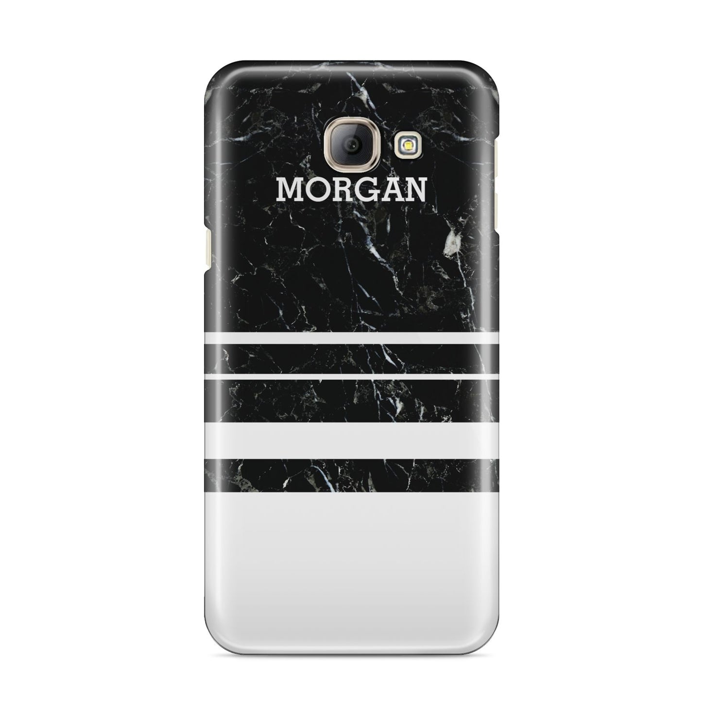 Personalised Marble Stripes Name Initials Samsung Galaxy A8 2016 Case