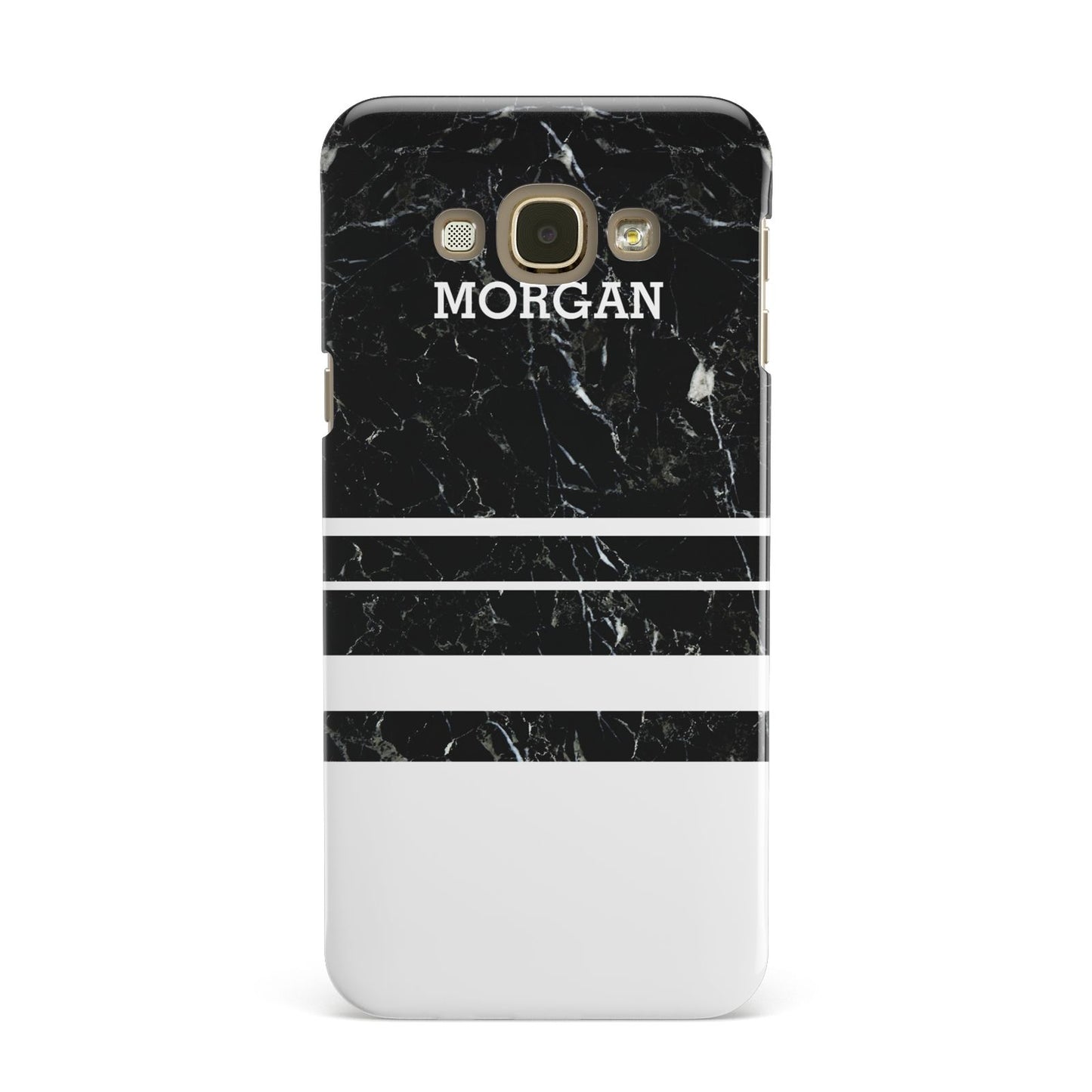 Personalised Marble Stripes Name Initials Samsung Galaxy A8 Case