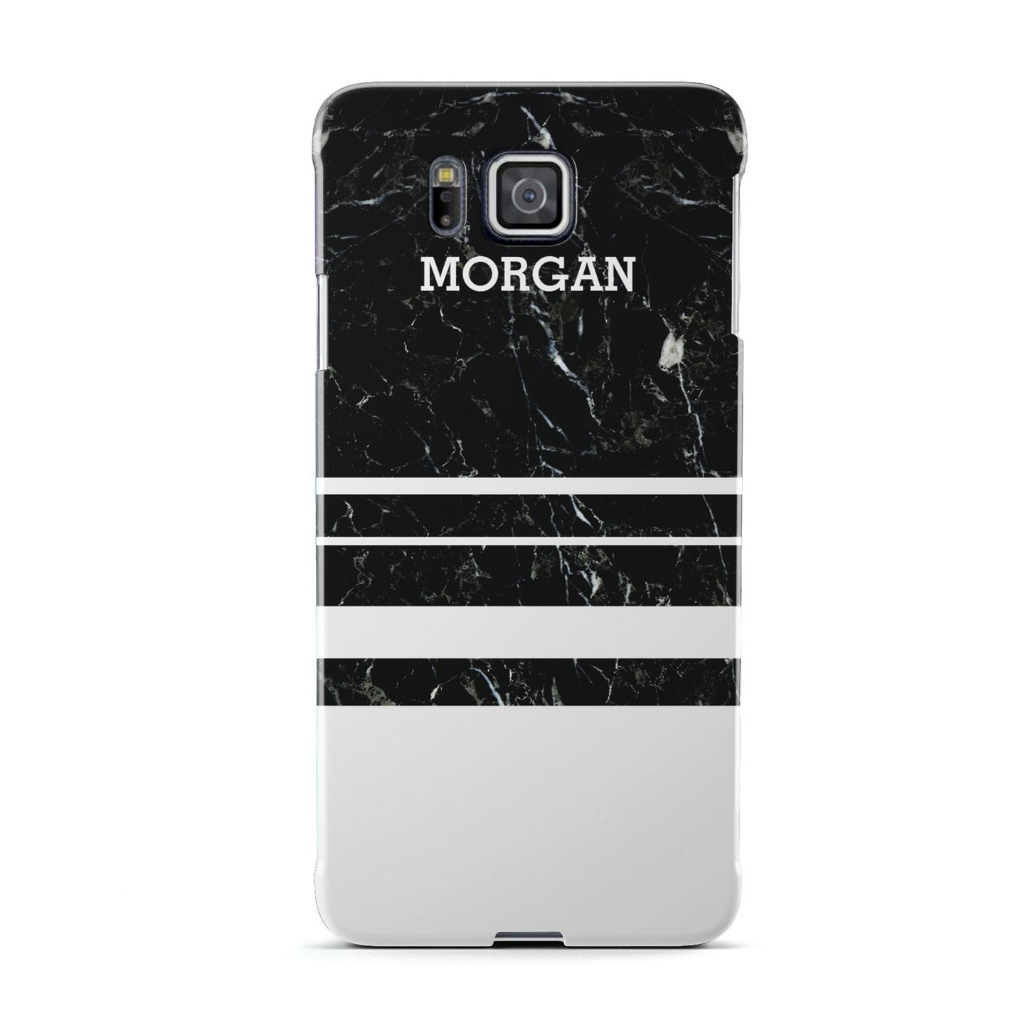 Personalised Marble Stripes Name Initials Samsung Galaxy Alpha Case