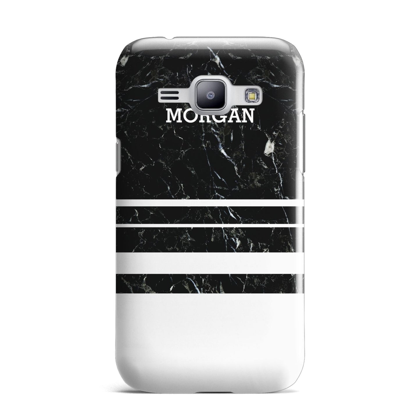 Personalised Marble Stripes Name Initials Samsung Galaxy J1 2015 Case