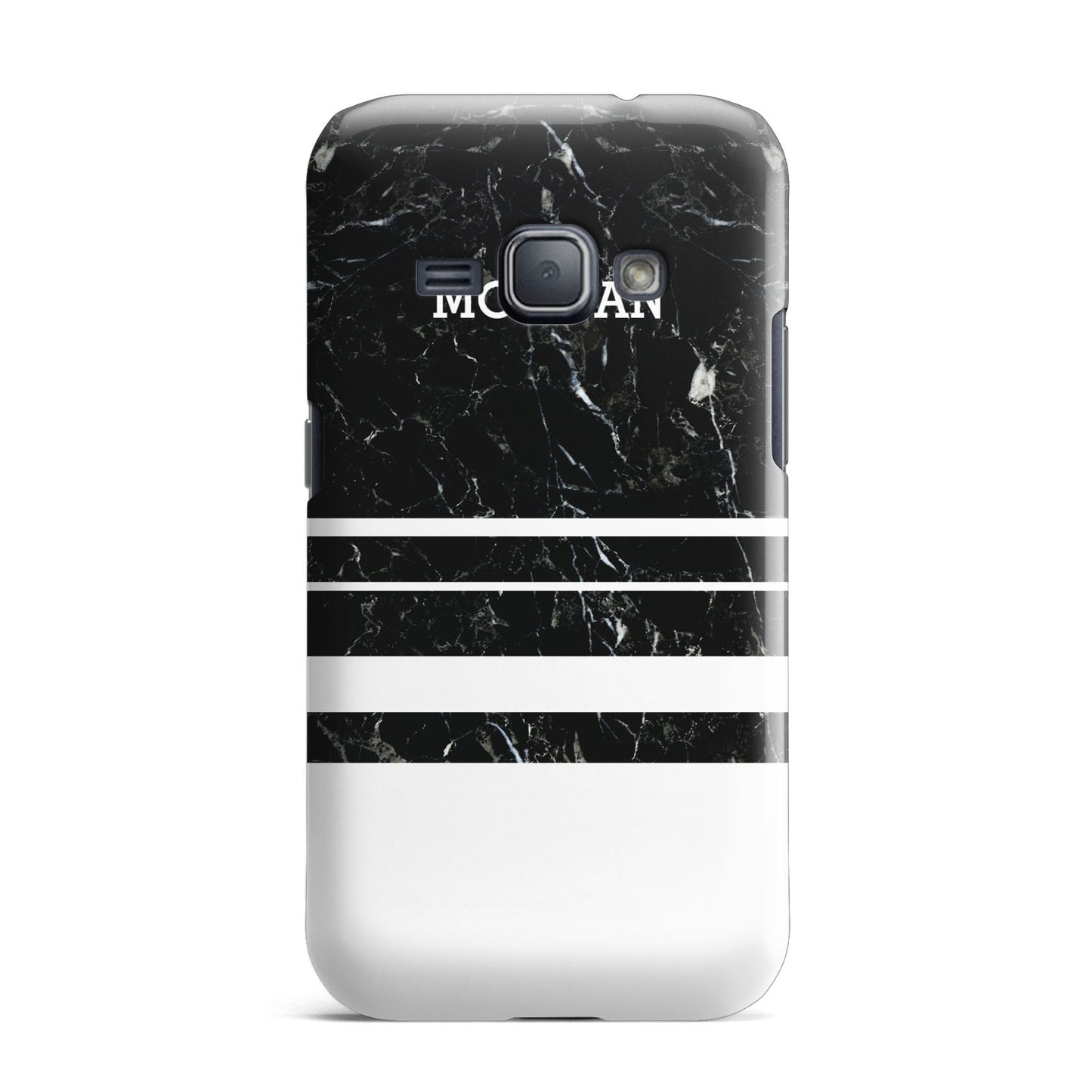 Personalised Marble Stripes Name Initials Samsung Galaxy J1 2016 Case