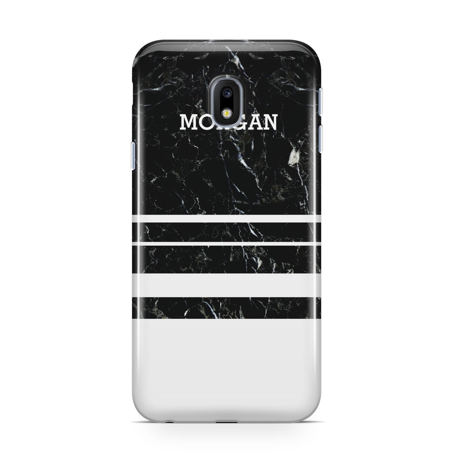 Personalised Marble Stripes Name Initials Samsung Galaxy J3 2017 Case