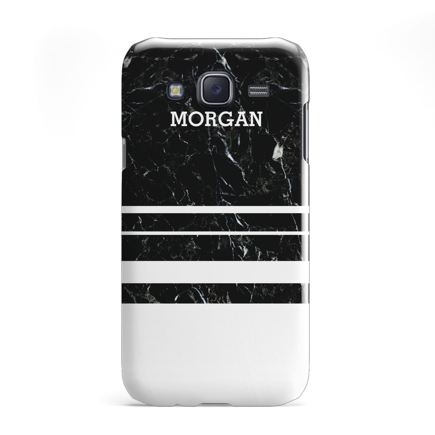 Personalised Marble Stripes Name Initials Samsung Galaxy J5 Case