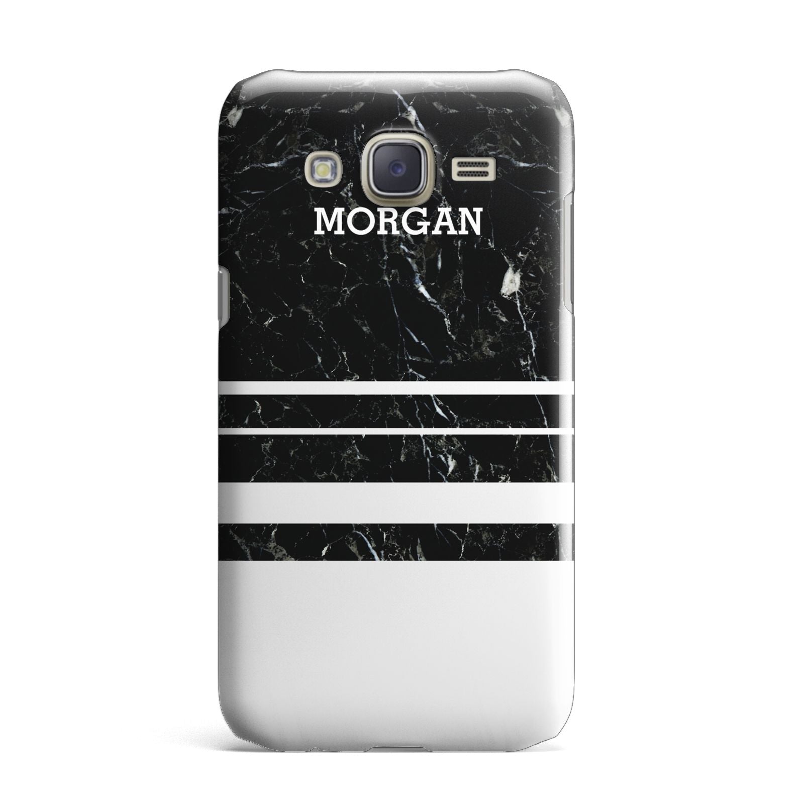Personalised Marble Stripes Name Initials Samsung Galaxy J7 Case