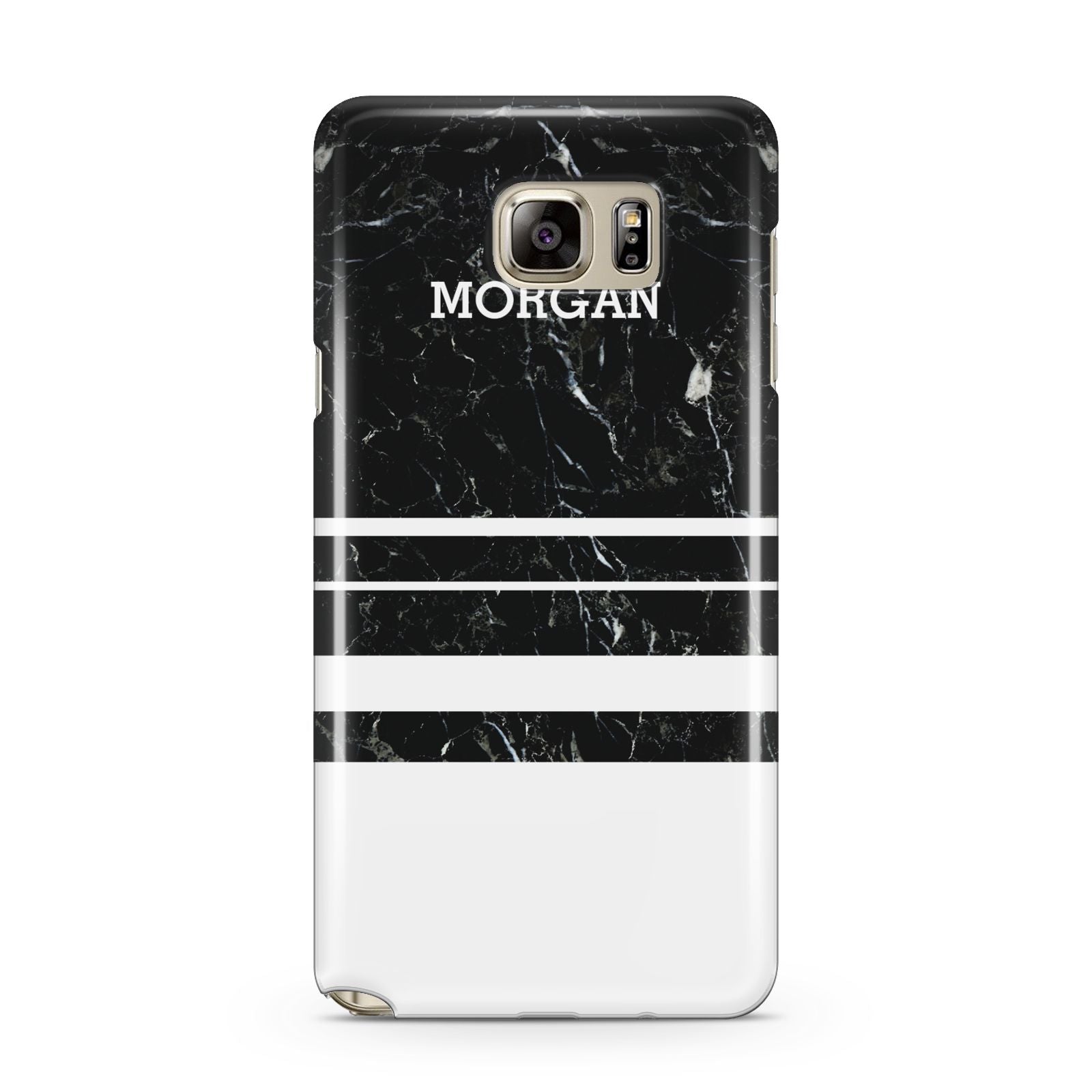 Personalised Marble Stripes Name Initials Samsung Galaxy Note 5 Case