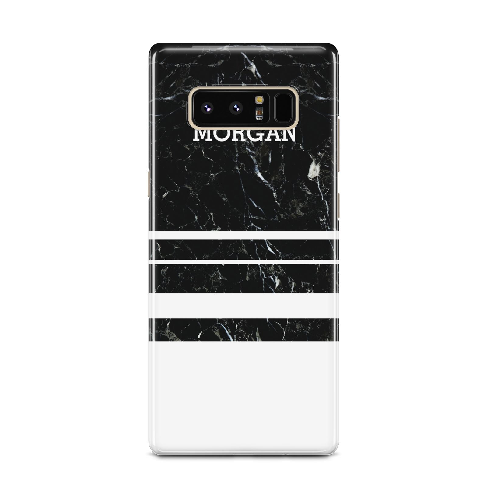 Personalised Marble Stripes Name Initials Samsung Galaxy Note 8 Case