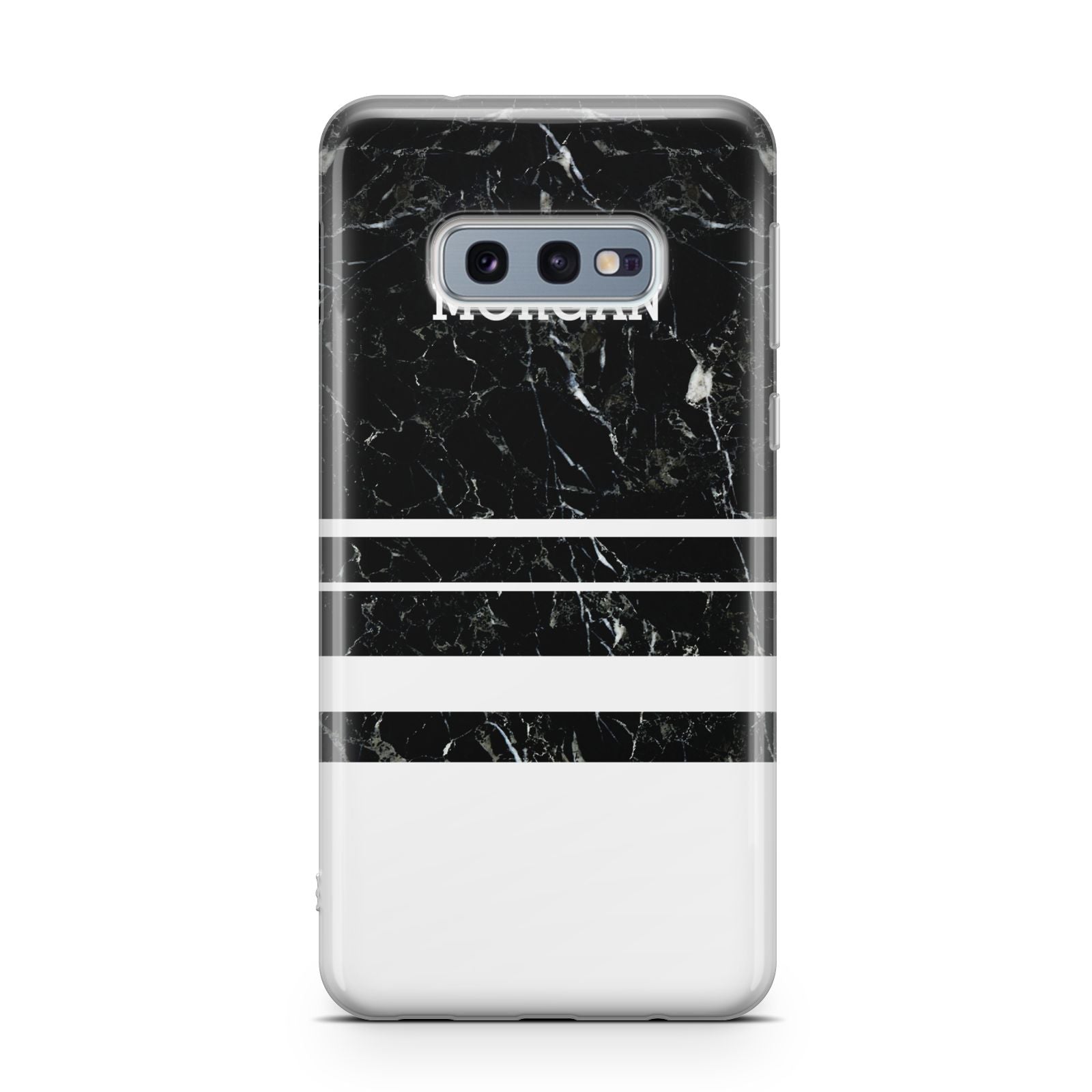 Personalised Marble Stripes Name Initials Samsung Galaxy S10E Case