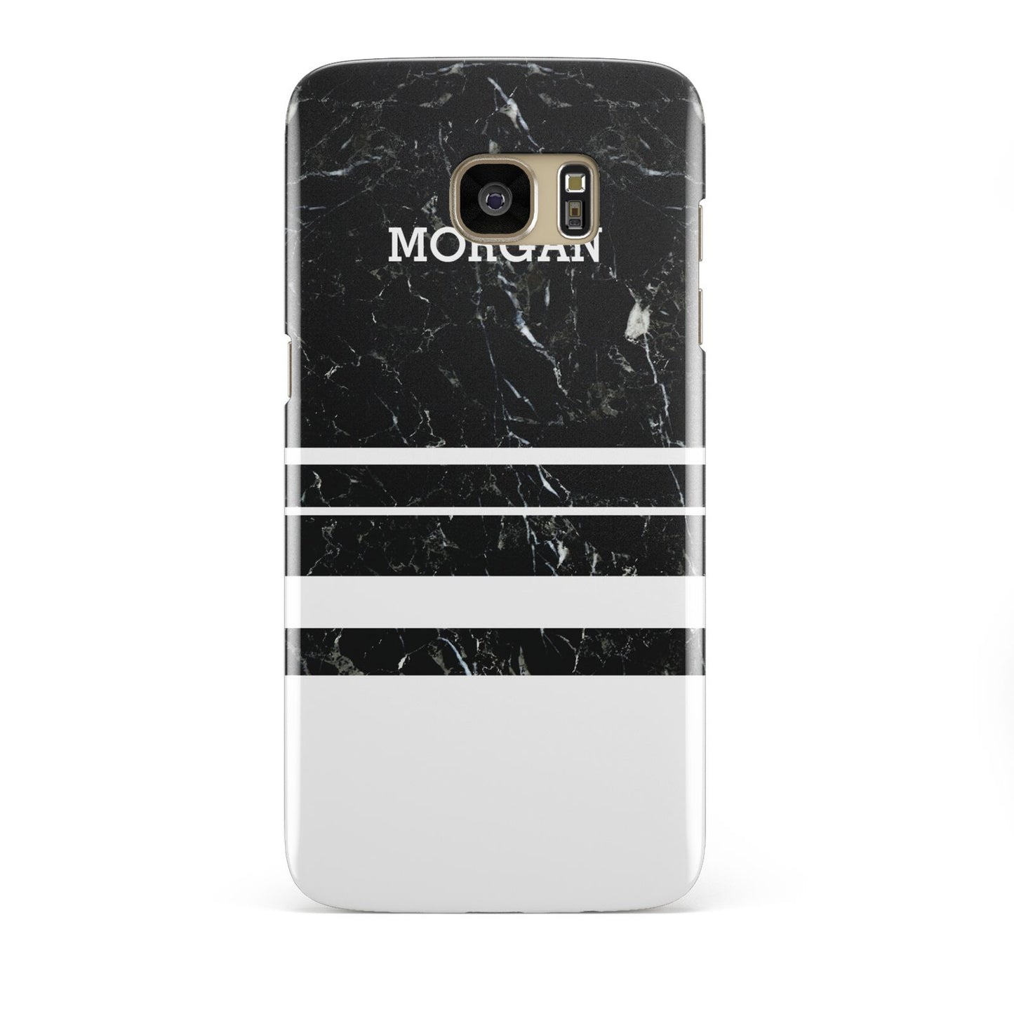 Personalised Marble Stripes Name Initials Samsung Galaxy S7 Edge Case