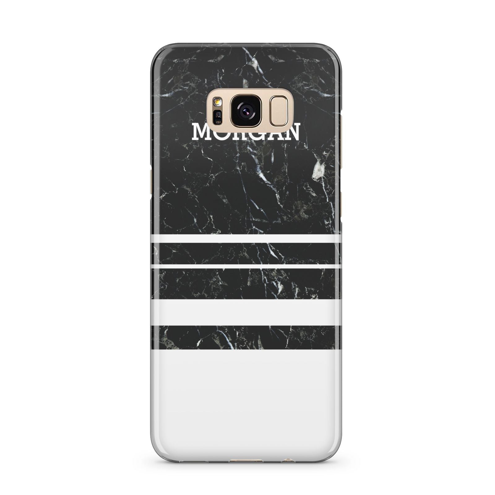 Personalised Marble Stripes Name Initials Samsung Galaxy S8 Plus Case