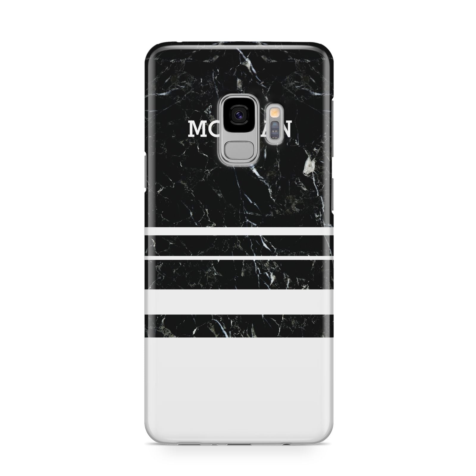 Personalised Marble Stripes Name Initials Samsung Galaxy S9 Case