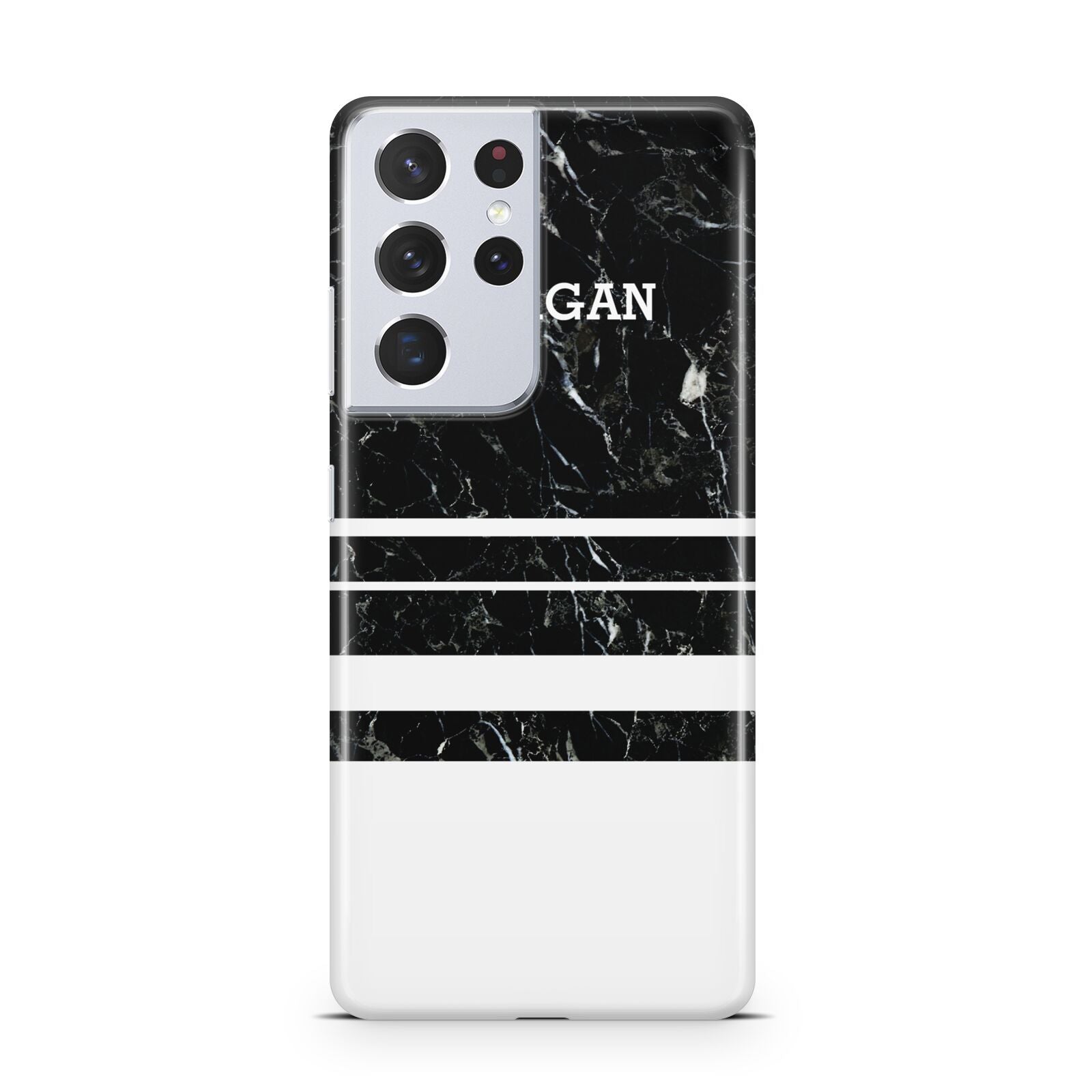 Personalised Marble Stripes Name Initials Samsung S21 Ultra Case