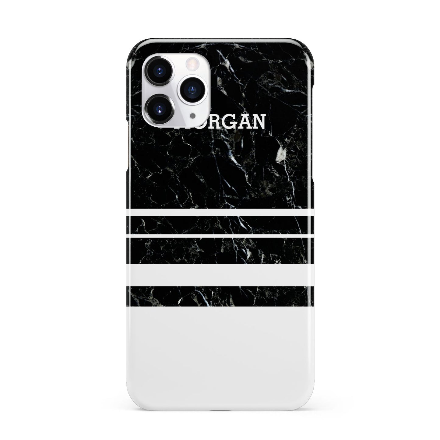 Personalised Marble Stripes Name Initials iPhone 11 Pro 3D Snap Case