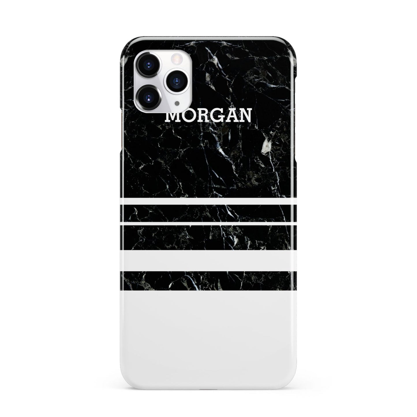 Personalised Marble Stripes Name Initials iPhone 11 Pro Max 3D Snap Case