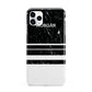 Personalised Marble Stripes Name Initials iPhone 11 Pro Max 3D Tough Case