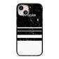 Personalised Marble Stripes Name Initials iPhone 13 Black Impact Case on Silver phone