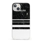 Personalised Marble Stripes Name Initials iPhone 13 Clear Bumper Case
