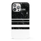 Personalised Marble Stripes Name Initials iPhone 13 Pro Max Full Wrap 3D Snap Case
