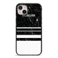 Personalised Marble Stripes Name Initials iPhone 14 Plus Black Impact Case on Silver phone