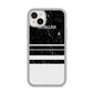 Personalised Marble Stripes Name Initials iPhone 14 Plus Clear Tough Case Starlight