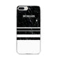 Personalised Marble Stripes Name Initials iPhone 8 Plus Bumper Case on Silver iPhone