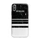 Personalised Marble Stripes Name Initials iPhone X Bumper Case on Silver iPhone Alternative Image 1