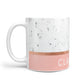 Personalised Marble With Name Initials Pink 10oz Mug Alternative Image 1