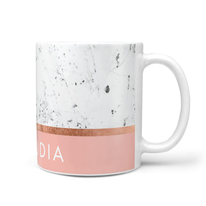 Personalised Marble With Name Initials Pink 10oz Mug