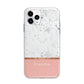 Personalised Marble With Name Initials Pink Apple iPhone 11 Pro Max in Silver with Bumper Case