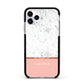 Personalised Marble With Name Initials Pink Apple iPhone 11 Pro in Silver with Black Impact Case