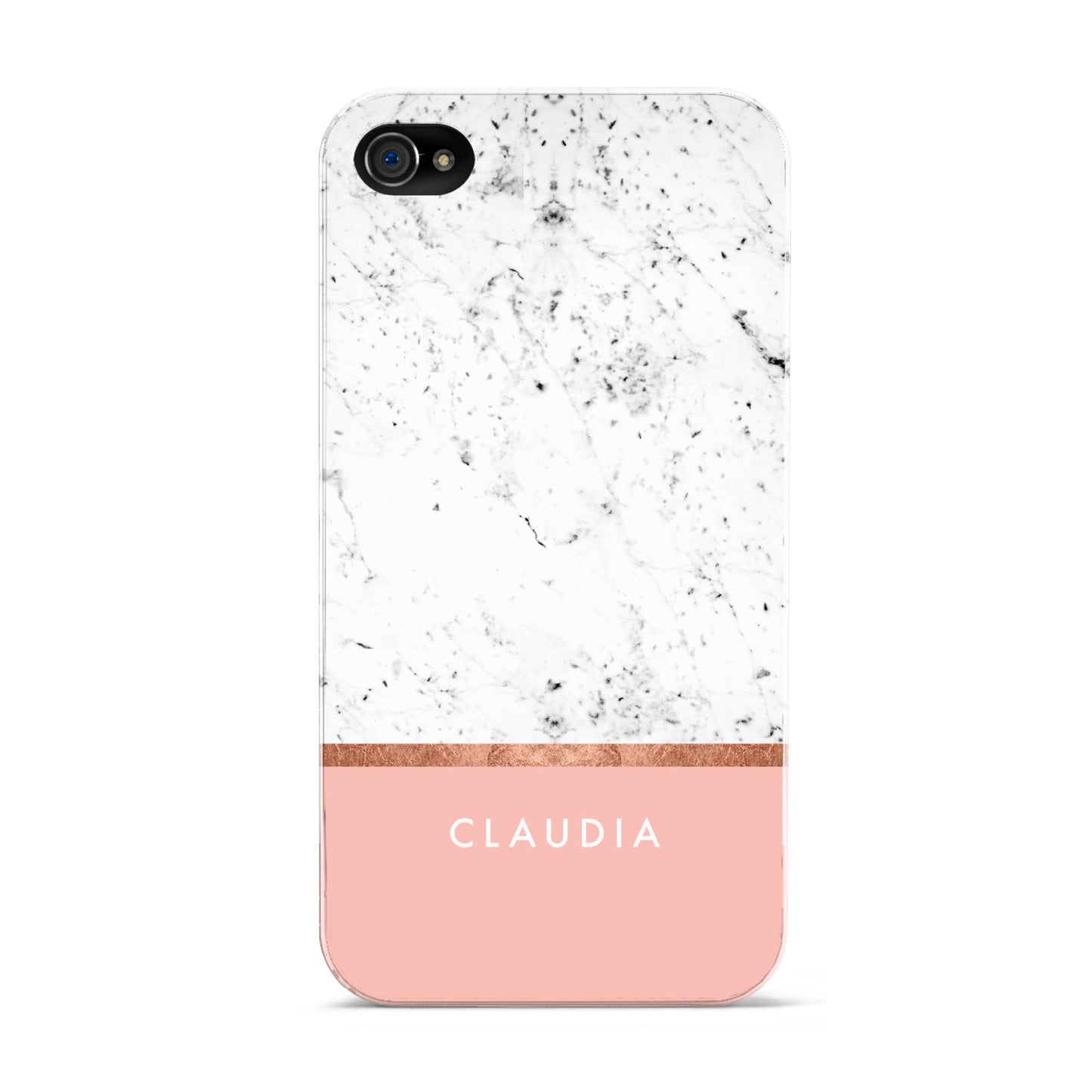Personalised Marble With Name Initials Pink Apple iPhone 4s Case