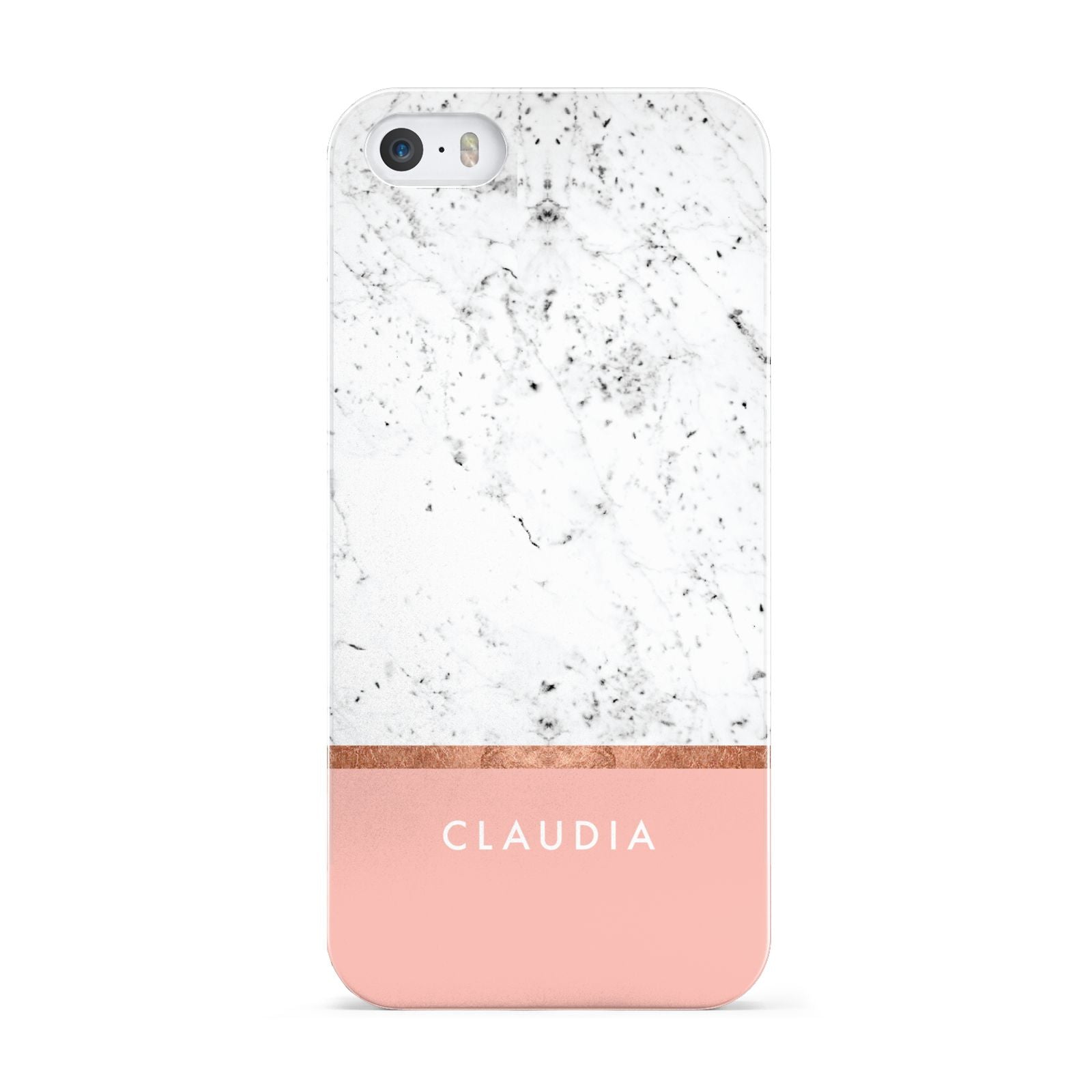 Personalised Marble With Name Initials Pink Apple iPhone 5 Case