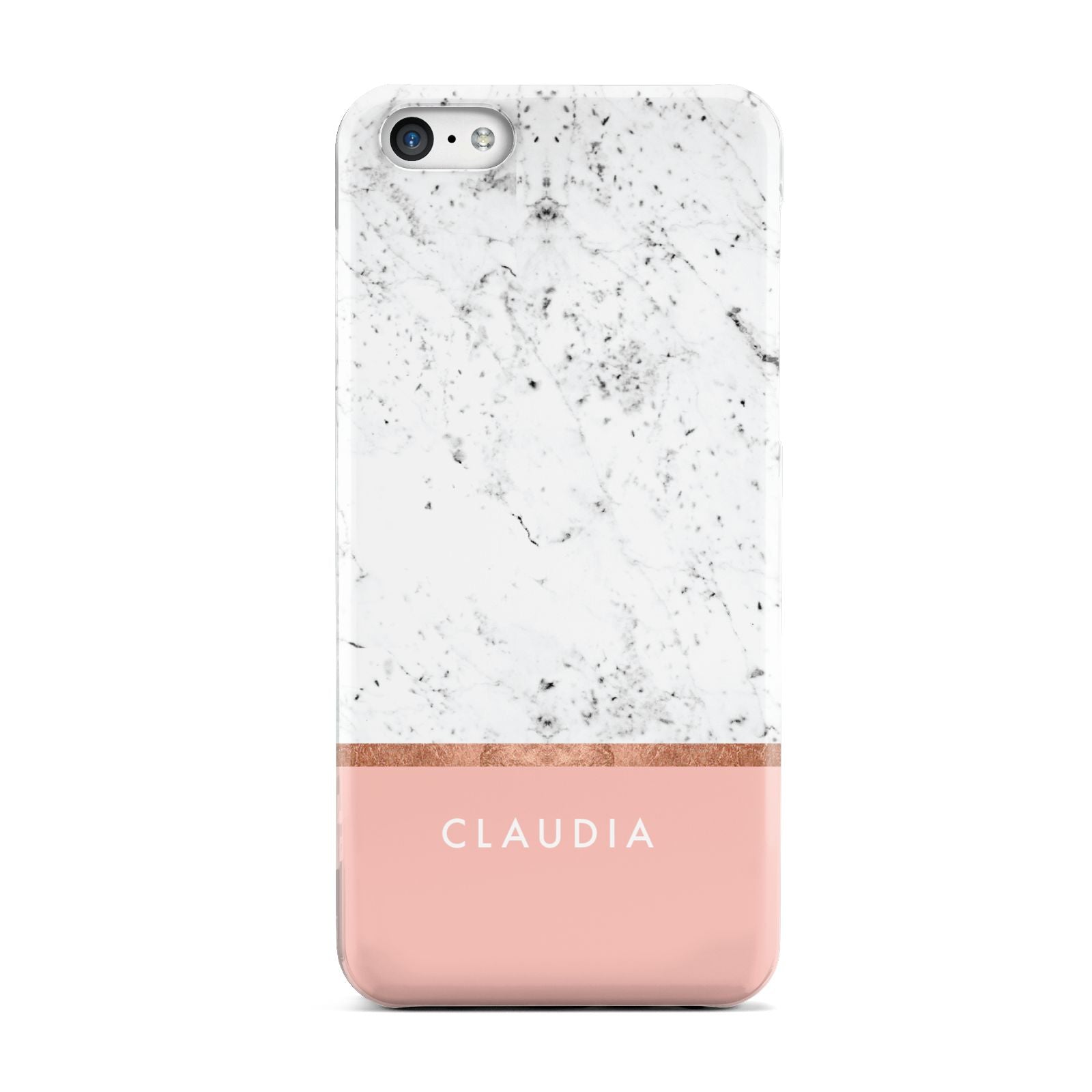 Personalised Marble With Name Initials Pink Apple iPhone 5c Case