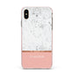 Personalised Marble With Name Initials Pink Apple iPhone Xs Max Impact Case Pink Edge on Gold Phone