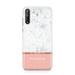 Personalised Marble With Name Initials Pink Huawei Enjoy 10s Phone Case