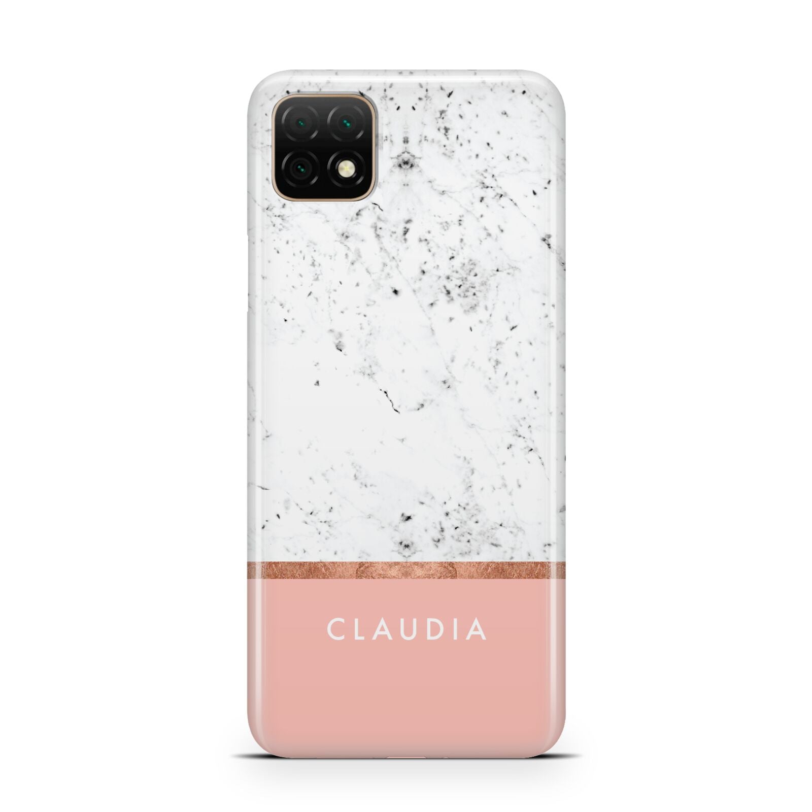 Personalised Marble With Name Initials Pink Huawei Enjoy 20 Phone Case