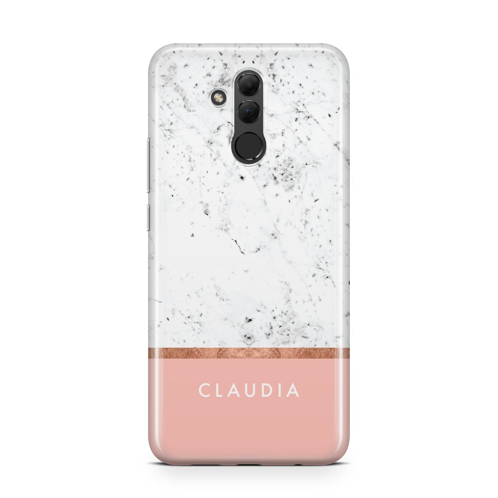 Personalised Marble With Name Initials Pink Huawei Mate 20 Lite