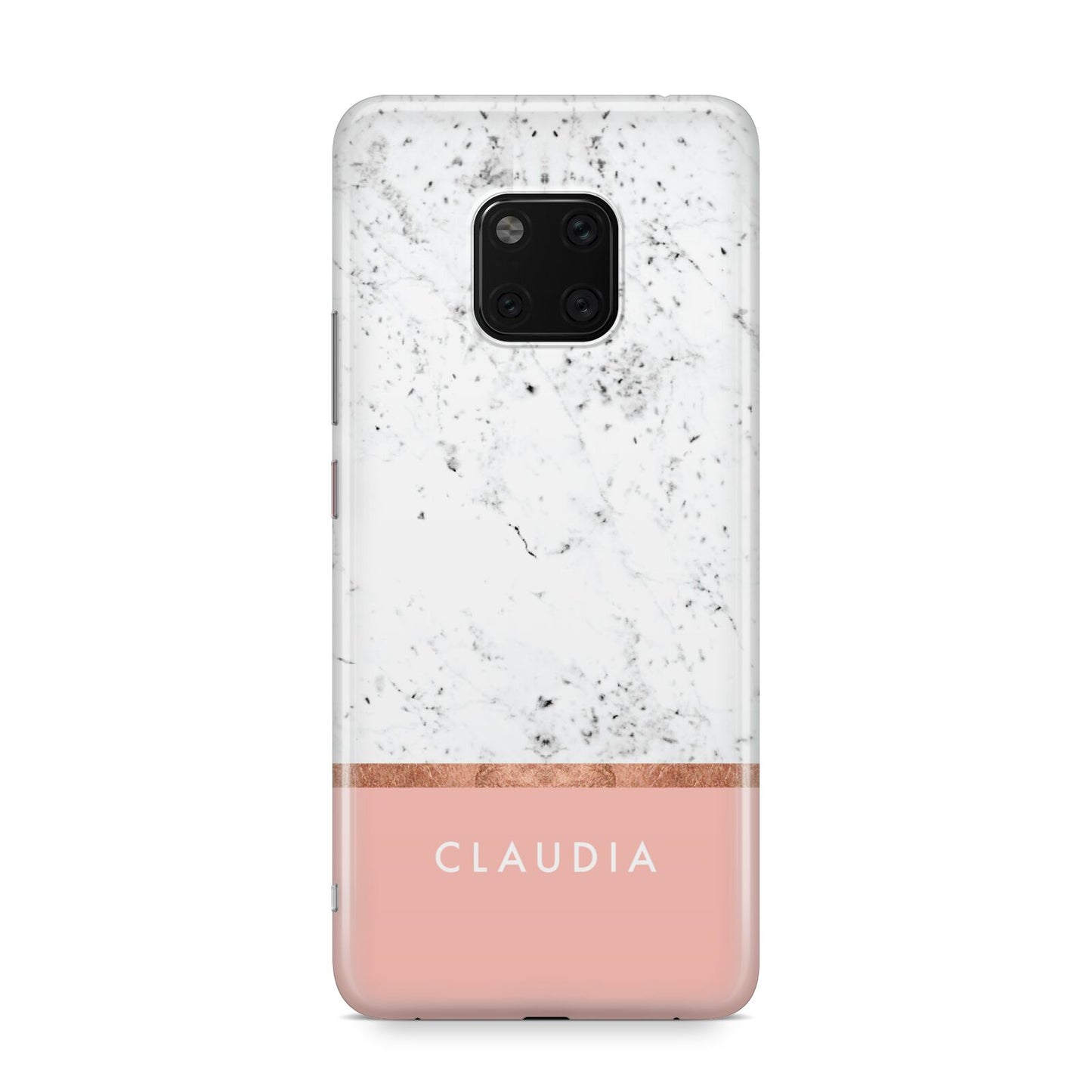 Personalised Marble With Name Initials Pink Huawei Mate 20 Pro Phone Case