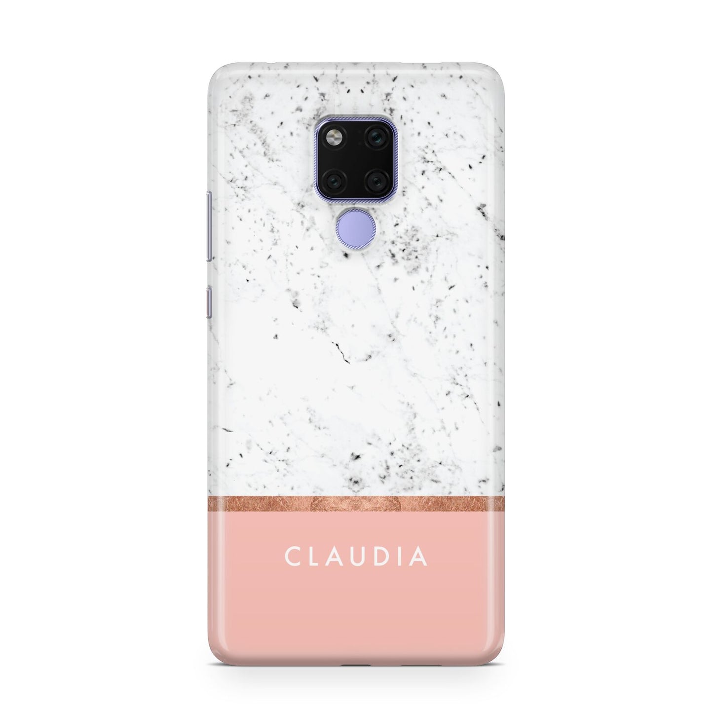 Personalised Marble With Name Initials Pink Huawei Mate 20X Phone Case
