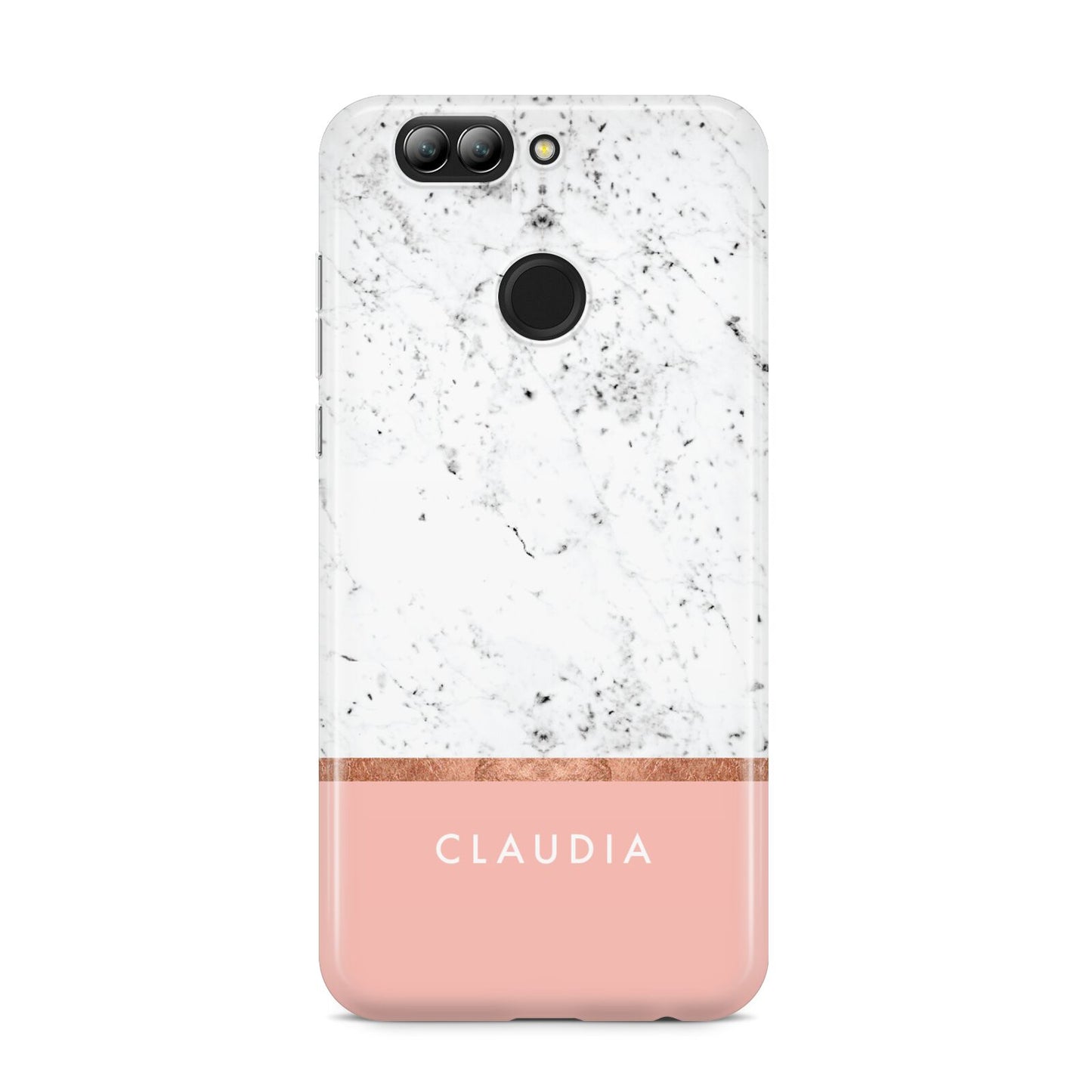 Personalised Marble With Name Initials Pink Huawei Nova 2s Phone Case