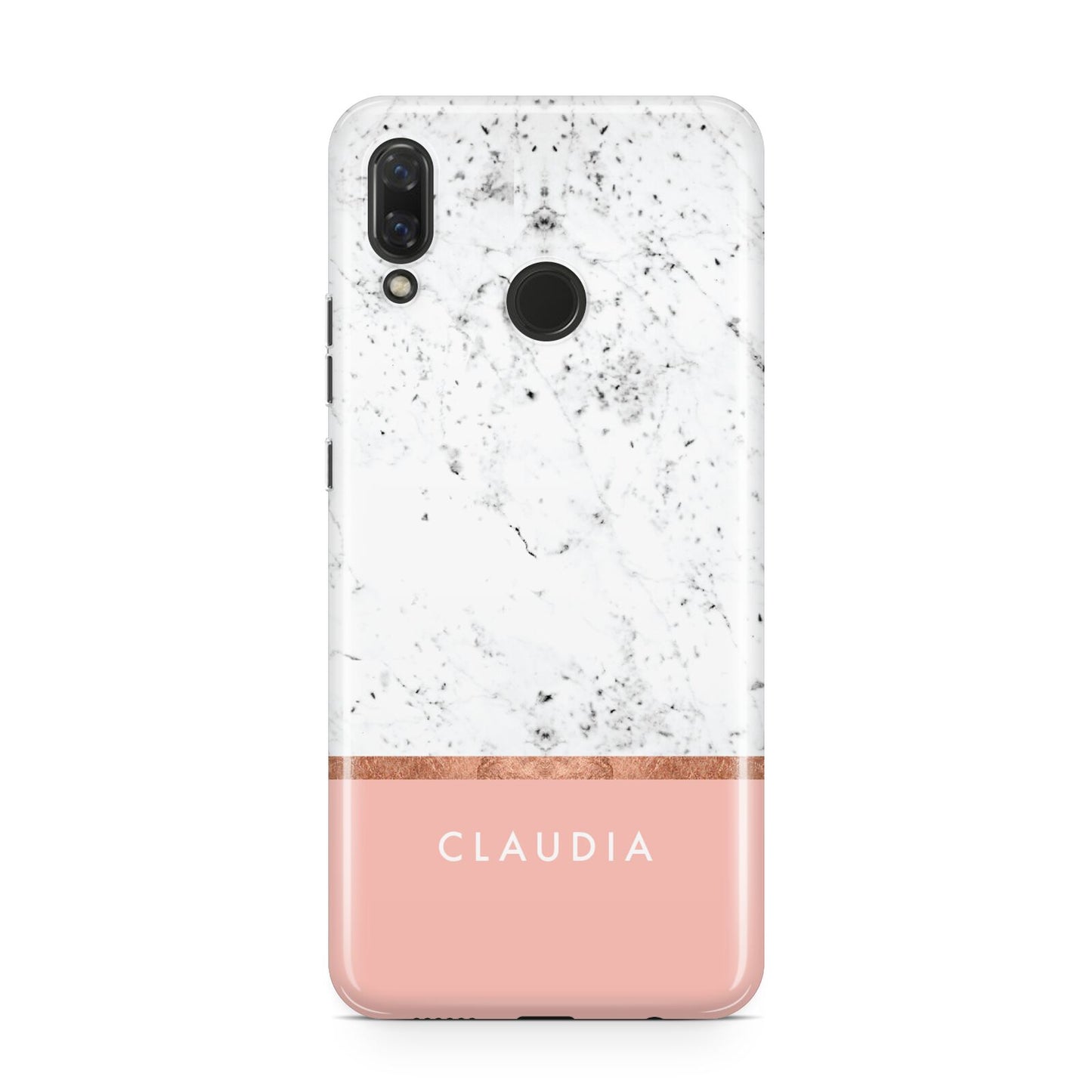 Personalised Marble With Name Initials Pink Huawei Nova 3 Phone Case